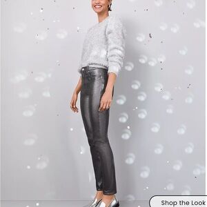 LOFT Coated High Rise Skinny Jeans in Pewter